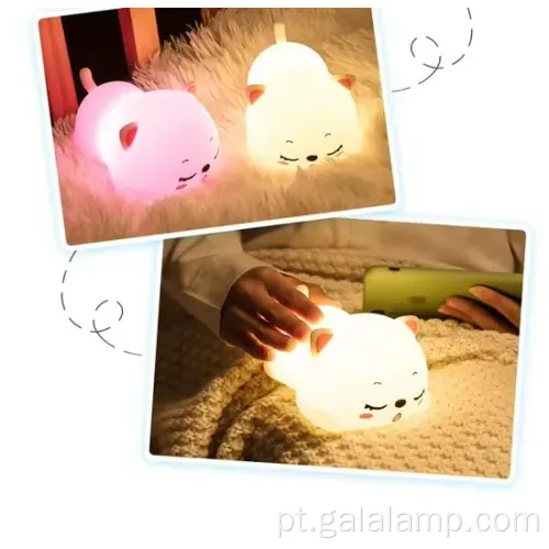 Lâmpada de LED de crianças fofas com adorável design de gato